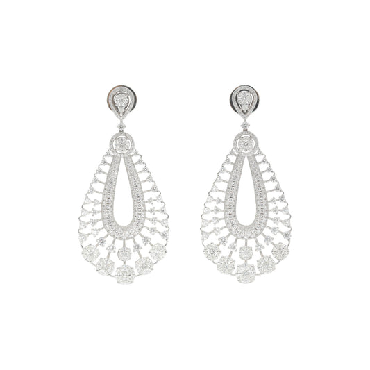 Regal Radiance Earrings In White Gold With White Diamonds