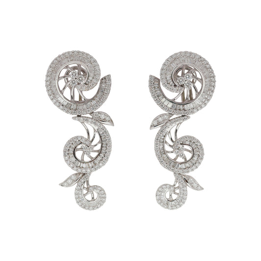 Regal Radiance Earrings in White Gold With White Diamonds