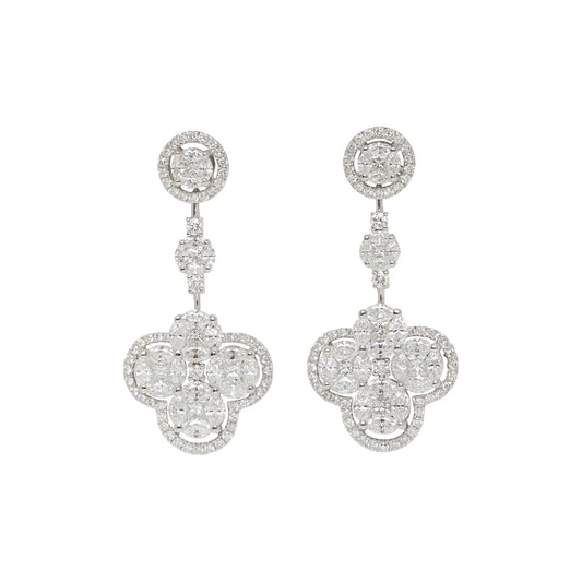 Regal Radiance Earrings In White Gold With White Diamonds