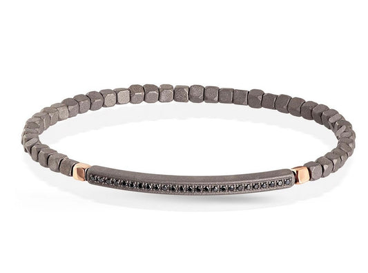 TiNoir Bracelet - With Black Diamond and 18K Rose Gold Spacer