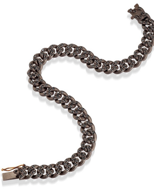 TiNoir Bracelet  - Chain With Black Diamond and Rose Gold Lock