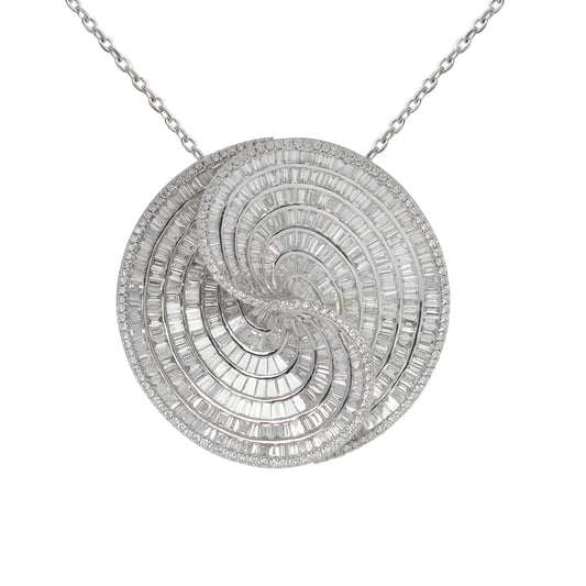 Regal Radiance Pendant In White Gold With White Diamonds