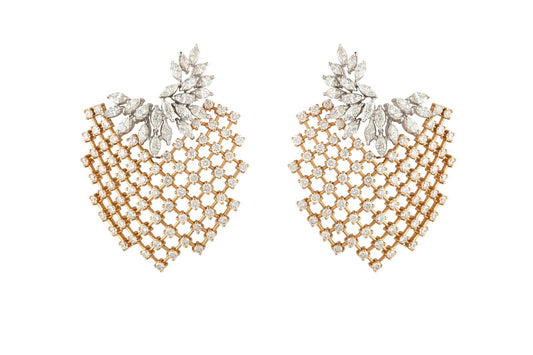 GAIA Earrings In Yellow & White Gold With White Diamonds
