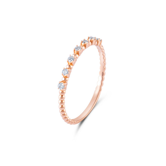 QAMAR Ring In Rose Gold With Diamonds
