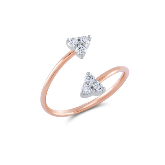 QAMAR Ring In Rose Gold With White Diamonds