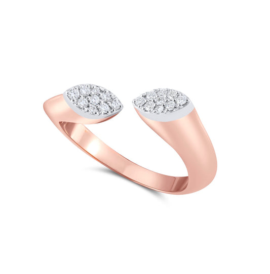 QAMAR Ring In Rose & White Gold With White Diamond
